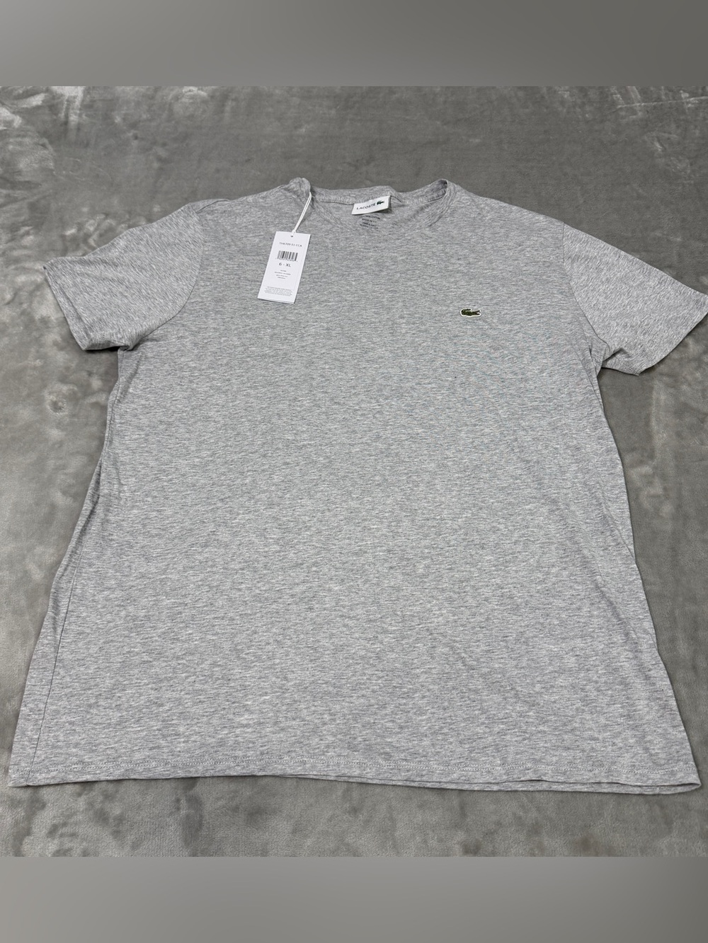 Lacoste Crew Neck Pima Cotton Jersey T-shirt Grey (TH6709 CCA) New NWT Regular